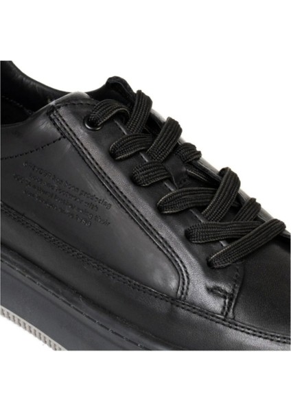 16380 Erkek Siyah Deri Sneaker Ayakkabı