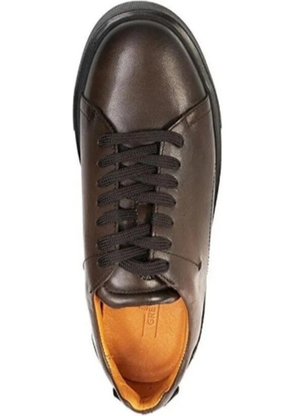 75162 Erkek Kahverengi Deri Sneaker Ayakkabı