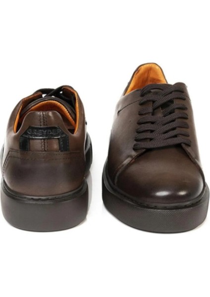 75162 Erkek Kahverengi Deri Sneaker Ayakkabı