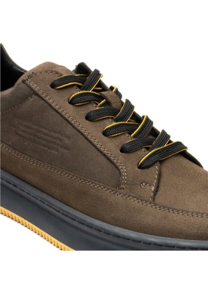 16380 Erkek Duman Deri Sneaker Ayakkabı