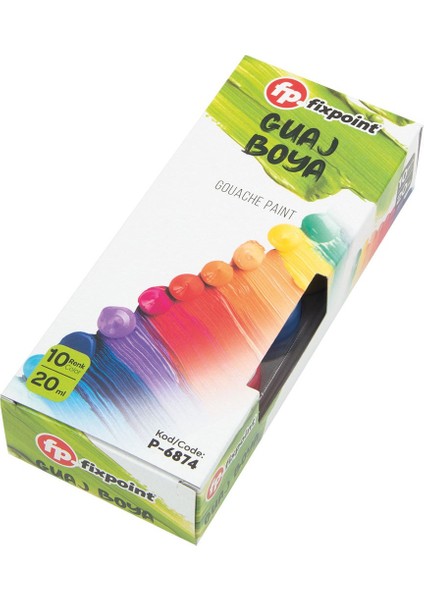 Guaj Boya 10 Renkli Şişe 20 ml Fixpoint P-6874