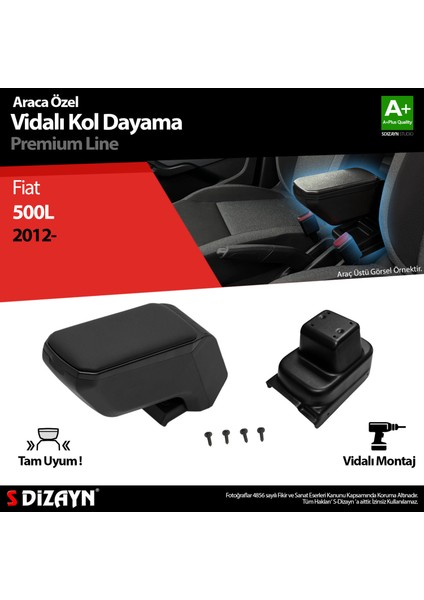 Fiat 500L Kol Dayama Kolçak Abs Vidalı Siyah 2012 Üzeri A+ Kalite