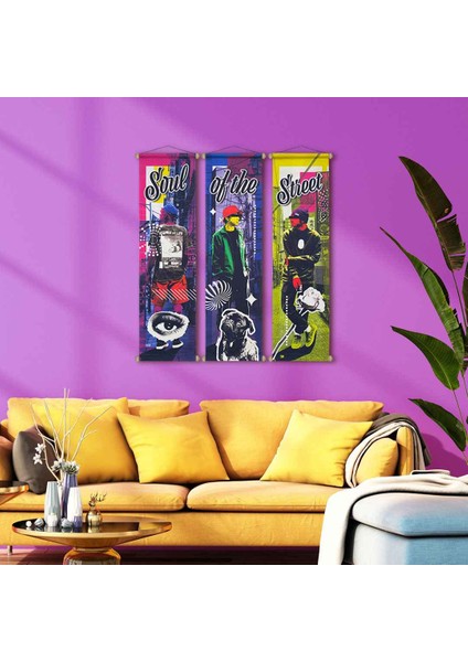 Soul Of The Street Kumaş Poster Set, Duvar Dekorasyonu,özel Tasarım Duvar Halısı, Duvar Örtüsü