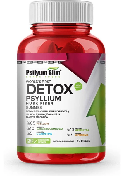 Psilyum Slim Detox Psyllium 6o Adet Jelibon Içeren Form