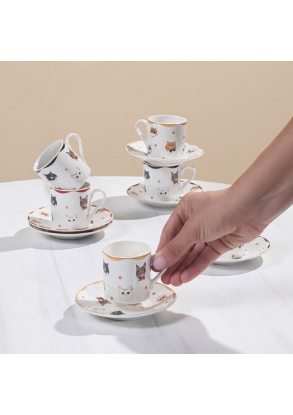 Gato 6 Kişilik Kahve Fincan Takımı 80 ml