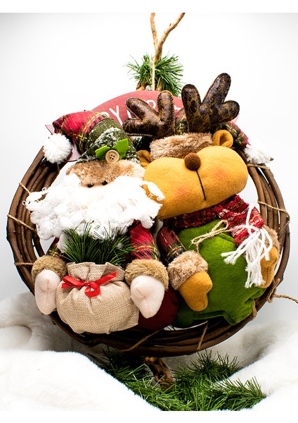 Luxury Dekoratif Mery Christmas 35CM Geyikli Kapı Süsü