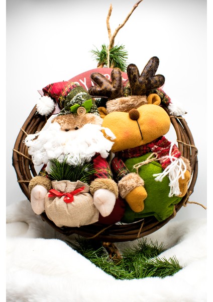 Luxury Dekoratif Mery Christmas 35CM Geyikli Kapı Süsü