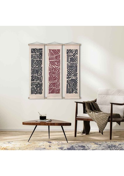 Black Letter Kumaş Poster Set, Duvar Dekorasyonu, Özel Tasarım Duvar Halısı, Duvar Örtüsü