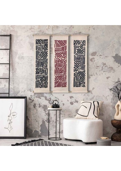 Black Letter Kumaş Poster Set, Duvar Dekorasyonu, Özel Tasarım Duvar Halısı, Duvar Örtüsü