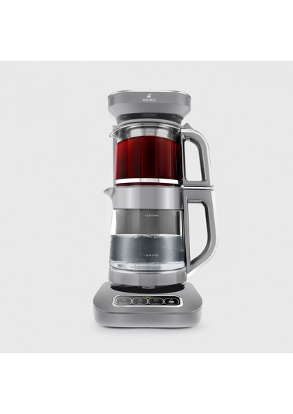 Robotea Pro 4 in 1 Konuşan Cam Çay Makinesi Cool Gray