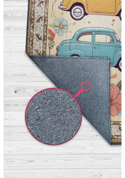 Çok Renkli Dokulu Çocuk Odası Halısı Dokuma Rustik Çocuk Halısı Modern Araba Temalı Halı modelleri