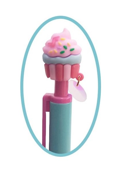 Cupcake Versatil Kalem Mavi 1 Adet Pasta Kapkek Figürlü 0,7 Uçlu Kalem Hediye Kalem Sevimli Kalem