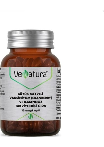 Büyük Meyveli Vaksinyum (Cranberry) Ve D-Mannoz 30 Kapsül