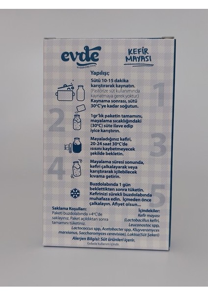 Evde Kolay Kefir Mayası 5'li 1 gr