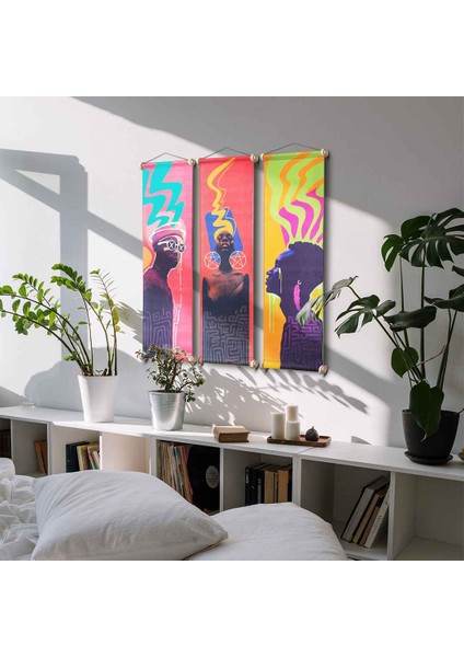 Loosing Kumaş Poster Set, Duvar Dekorasyonu, Özel Tasarım Duvar Halısı, Duvar Örtüsü