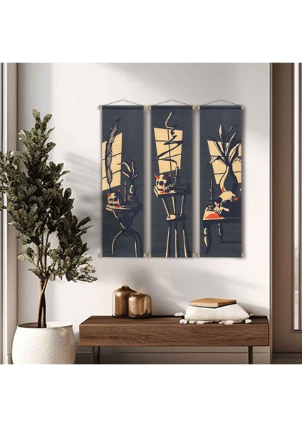 Midnight Gathering Kumaş Poster Set, Duvar Dekorasyonu, Özel Tasarım Duvar Halısı, Duvar Örtüsü