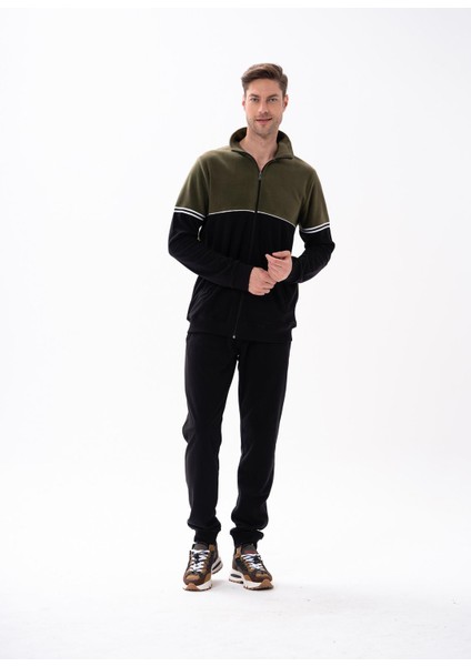 Erkek Siyah Fermuarlı Polar Takımı 15177