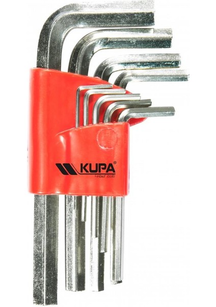 Kupa Çelik Alyan Anahtar Seti Kısa 120 Mm. - 9 Parça Alyen