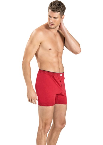Erkek Bordo Havlu Kemer Pamuklu 6'lı Boxer 127