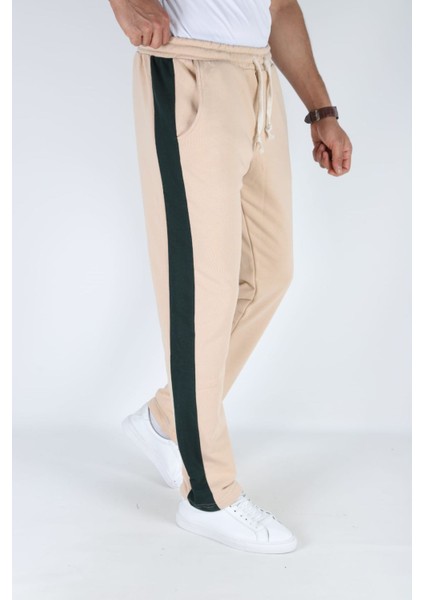 Oversize Beli Lastikli Baggy Eşofman Altı S - Bej