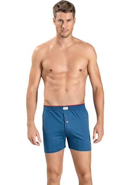 Erkek Indigo Havlu Kemer Pamuklu 6'lı Boxer 127