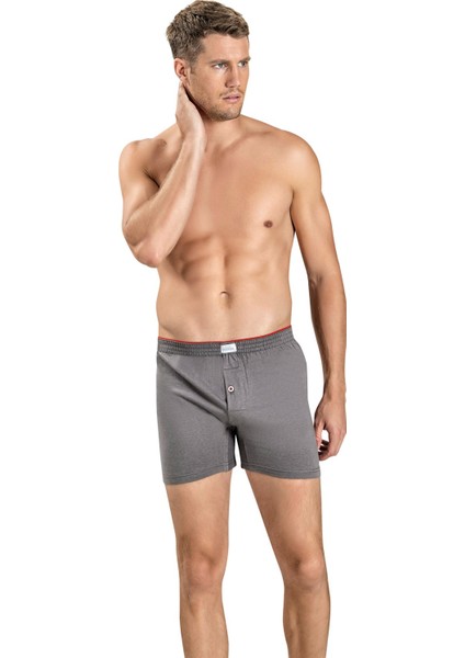 Erkek Gri Havlu Kemer Pamuklu 6'lı Boxer 127