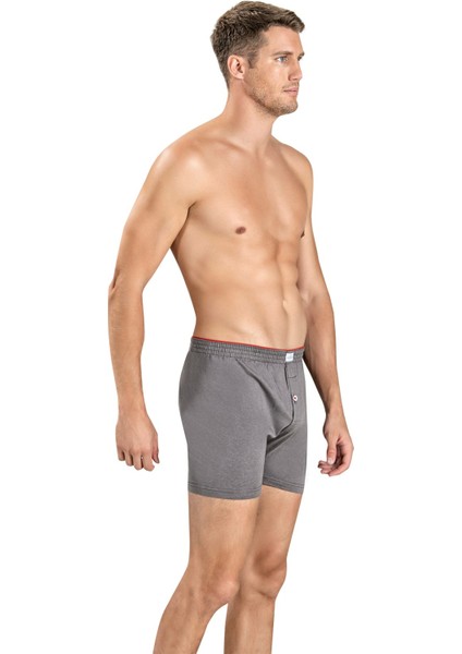 Erkek Gri Havlu Kemer Pamuklu 6'lı Boxer 127