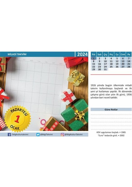 Bilge Kültür Takvimi 2024 fiyatları