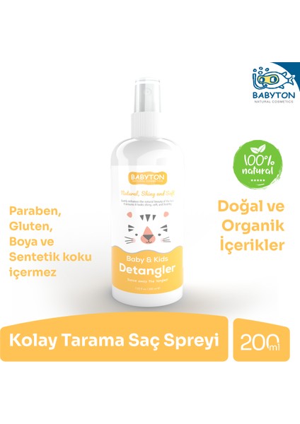 Bebek ve Çocuklar Için Kolay Saç Tarama Spreyi 200ML