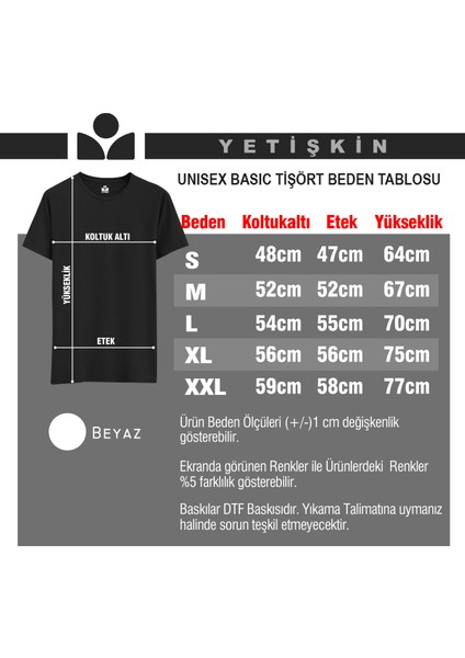Atatürk Silüet Özel Tasarım Baskılı Bisiklet Yaka 100% Pamuklu Tişört Beyaz
