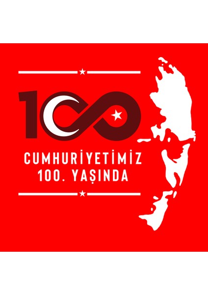 Atatürk 100.YIL Özel Seri Tasarım Baskılı Bisiklet Yaka 100% Pamuklu Tişört Siyah - Kırmızı