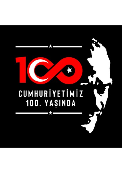 Atatürk 100.YIL Özel Seri Tasarım Baskılı Bisiklet Yaka 100% Pamuklu Tişört Siyah - Kırmızı modelleri