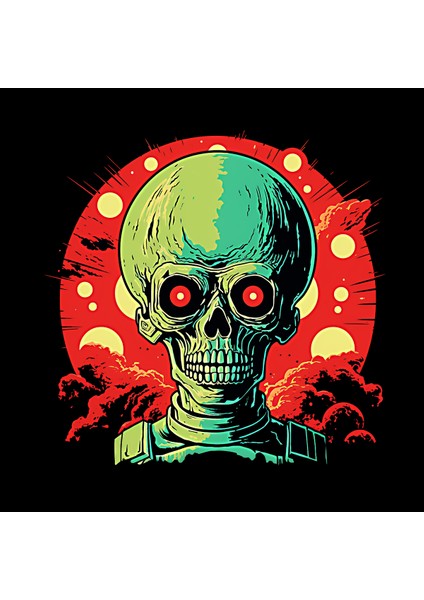 Ufo Danger Illüstratif Baskılı Oversize Hoodie Sweatshirt Siyah indirimleri