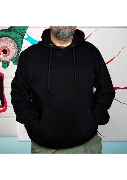 Eyes In Hand Illüstratif Baskılı Oversize Hoodie Sweatshirt Siyah fiyatları