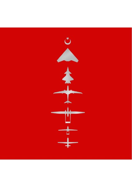 Anka - Kızılelma - Akıncı Baskılı Bisiklet Yaka 100% Pamuklu Tişört Kırmızı