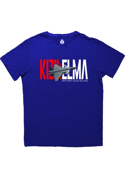 Crea Eymer Unisex Basic Desenli %100 Pamuk Bisiklet Yaka Kısa Kollu T-Shirt Kızılelma