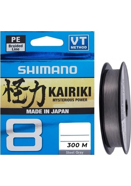 Kairiki 8x 300M Steel Gray 0.19MM 12KG Örgü Misina