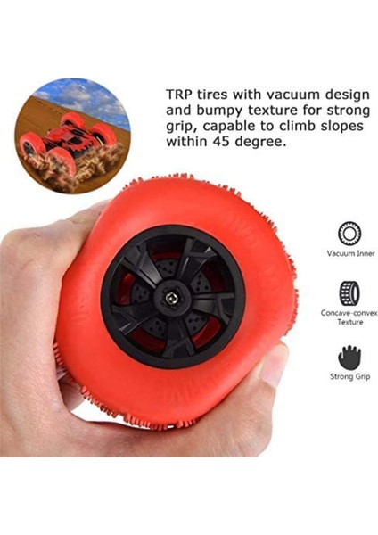 Rc Arabalar Dublör Araba Oyuncak, Amicool 4WD 2.4ghz Uzaktan Kumandalı Araba Çift Taraflı Dönen Araç 360° Döndürme, Erkekler ve Kızlar Için Çocuk Oyuncak Araba 4-7 Yukarı Doğum Gün (Yurt Dışından) fırsatları