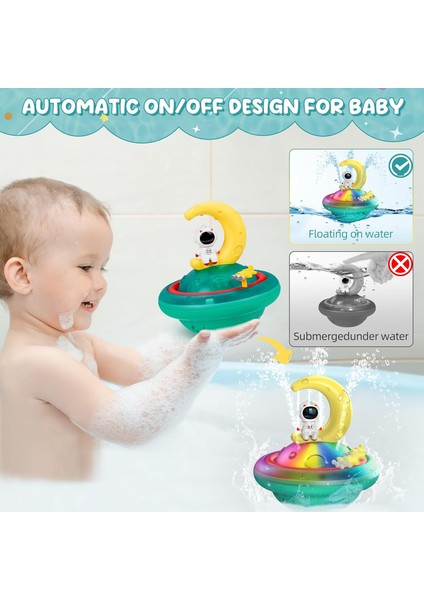 Yeni Yürümeye Başlayan Çocuklar Için Bebek Banyo Oyuncakları, Sprey Su Oyuncak Döndürme Bebek Işıklı Banyo Oyuncakları, Led'li Otomatik Indüksiyon Yağmurlama Sistemi Duş Oyuncaklar (Yurt Dışından)