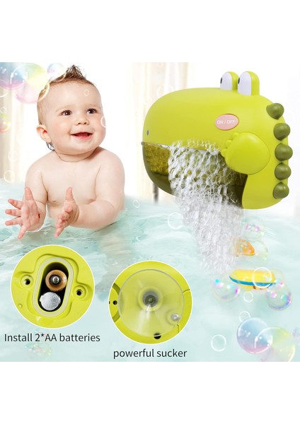 Dinozor Banyo Oyuncakları, Bebek Küveti Için Bebek Banyo Oyuncakları, Küçük Çocuk Banyo Oyuncakları Otomatik Baloncuk Makinesi, 12 Çocuk Şarkısı Çalar, Banyo Oyuncakları 2 3 Yaşınd (Yurt Dışından)