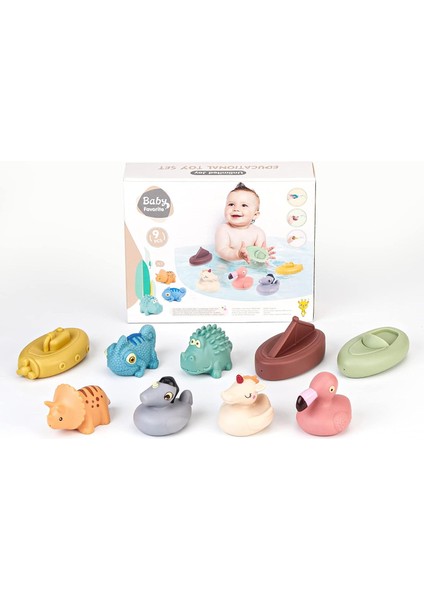 Bebek Banyo Oyuncakları 9 Paket Banyo Fışkırtma Oyuncakları Silikon Okyanus Hayvanları Küvet Şamandıra Oyuncak Su Oyunu Çocuklar Için Okul Öncesi Eğitim Oyuncak Banyo Için Öğrenme (Yurt Dışından)