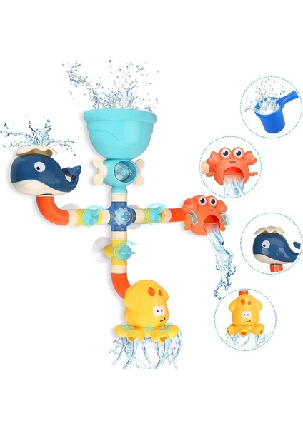 Banyo Oyuncakları Küvet Oyuncak Bebekler Için Yaş 2-4 Çocuklar Banyo Boruları Oyuncaklar 2 3 4 5 Yıl Erkek ve Kız Için Küvet Su Oyuncakları Renk Kutusu ile Doğum Günü Hediyesi (Yurt Dışından)