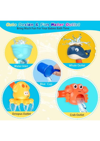 Banyo Oyuncakları Küvet Oyuncak Bebekler Için Yaş 2-4 Çocuklar Banyo Boruları Oyuncaklar 2 3 4 5 Yıl Erkek ve Kız Için Küvet Su Oyuncakları Renk Kutusu ile Doğum Günü Hediyesi (Yurt Dışından)