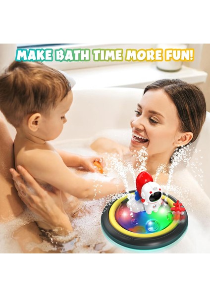 Yeni Yürümeye Başlayan Çocuklar Için Bebek Banyo Oyuncakları, Sprey Su Oyuncak Döndürme Bebek Işıklı Banyo Oyuncakları, Led'li Otomatik Indüksiyon Yağmurlama Sistemi Duş Oyuncaklar (Yurt Dışından)