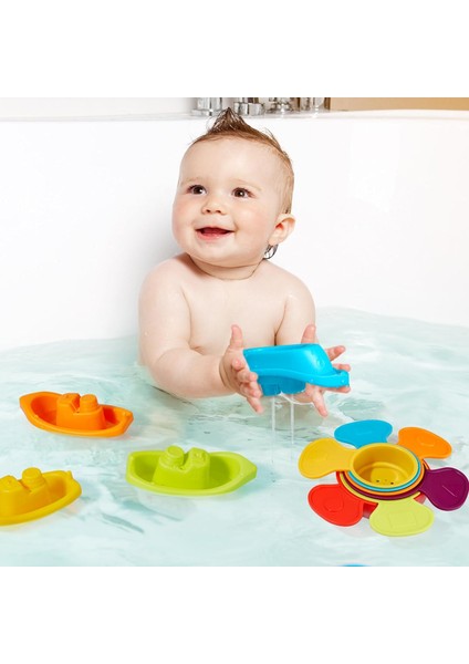 Kalıpsız Banyo Oyuncakları Banyo Kaşıklı Gökkuşağı Yüzen Tekneler, 11 Adet Su Sehpası Oyuncakları Kalıpsız Bebek Banyo Oyuncakları Yeni Yürümeye Başlayan Çocuklar Için 1-3/bebekler (Yurt Dışından)