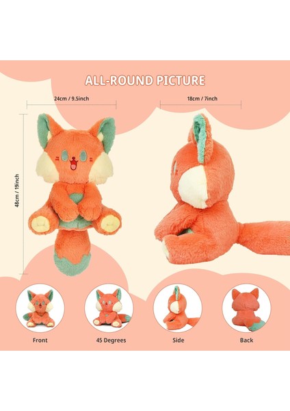 Sevimli Tilki Doldurulmuş Hayvan Peluş Oyuncak - Büyük Kuyruklu Tersinir Yumuşak Peluş Tilki - Çocuklar, Bebekler ve Küçük Çocuklar Için Hediyeler Için Kawaii Tilki Sarılabilir Pel (Yurt Dışından)
