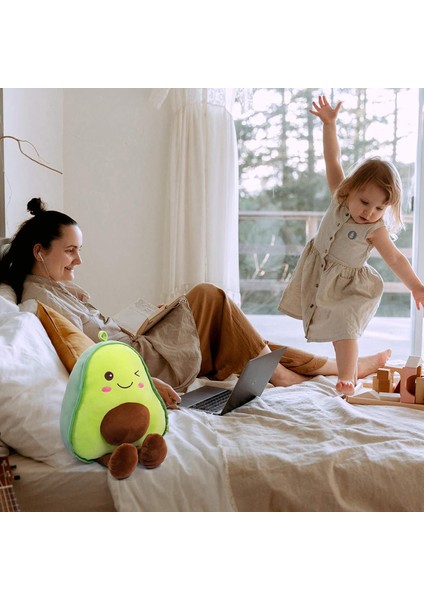 Avokado Doldurulmuş Hayvan Snuggly Peluşlar Meyve Yumuşak Peluş Oyuncak Sarılma Yastık, Sevimli Karikatür Peluş Avokado Kawaii Gıda Şekilli Meyve Yastık Doğum Günü, Sevgililer Günü (Yurt Dışından)