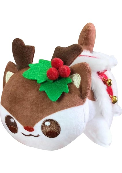 Noel Baba Kedi Doldurulmuş Hayvan Peluş, Kedi Maması Peluşlar Kedi Mee Miyav, Sevimli Anime Karikatür Kedi Doldurulmuş Hayvan Figürü Oyuncak Peluş Yastık Çocuklar Için Hediye ve Fe (Yurt Dışından)