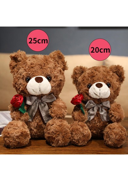 Sevgililer Günü Için Ayı Doldurulmuş Hayvan Peluş Oyuncak, Güllü Sevimli 9.8 "oyuncak Ayı Peluş Yumuşak Küçük Sevimli Ayı Oyuncak, Kız Arkadaşı Erkek Arkadaşı Için Hediyeler (Kahve (Yurt Dışından)