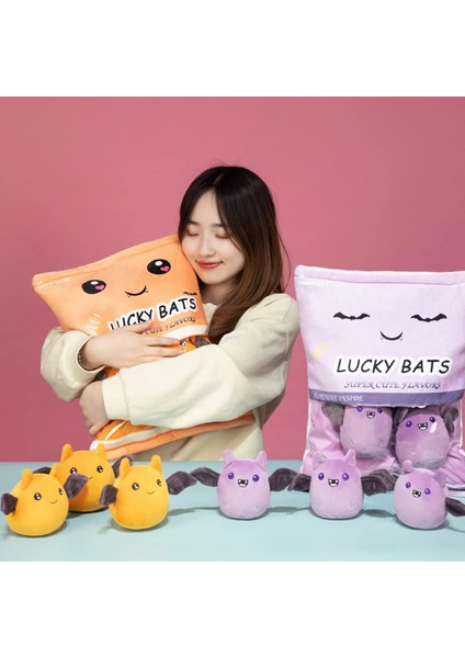 Plushies Doll Bir Çanta Şanslı Yarasa Peluş Oyuncak Doğum Günü Hediyesi Için Dolması Yumuşak Aperatif Yastık Peluş Oyuncak, Çocuklar Için Doldurulmuş Oyuncak Oyun Yastık Minderi He (Yurt Dışından)